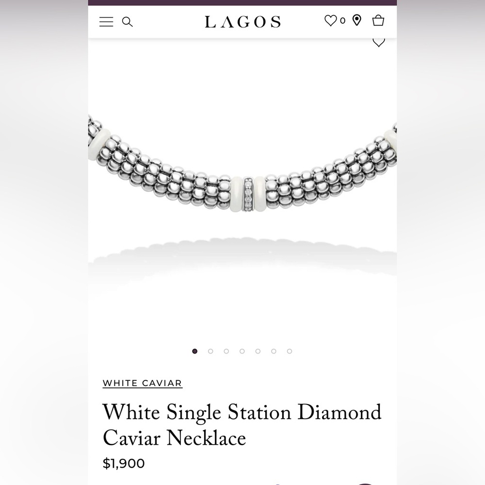 Lagos Caviar Necklace with Diamonds. 18” - Picture 6 of 6